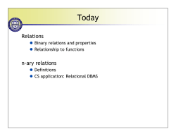 Relations n-ary relations