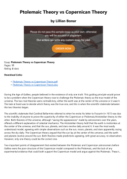 Ptolemaic Theory vs Copernican Theory