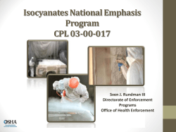 OSHA Presentation on Isocyanates National Emphasis Program