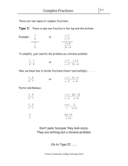 Complex Fractions - Everett Community College