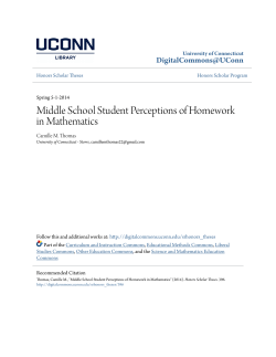 Middle School Student Perceptions of Homework in Mathematics