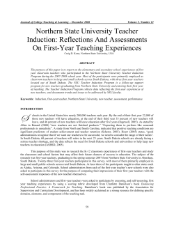 Northern State University Teacher Induction: Reflections And