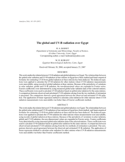 The global and UV-B radiation over Egypt