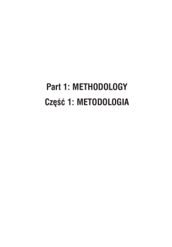 Part 1: METHODOLOGY Część 1: METODOLOGIA