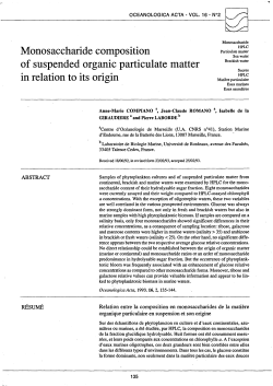 Monosaccharide composition of suspended organic