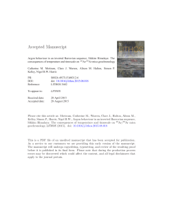 Argon behaviour in an inverted Barrovian sequence, Sikkim