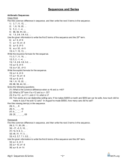 Sequences and Series