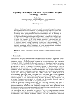Exploiting a Multilingual Web-based Encyclopedia for Bilingual