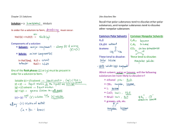 Solution = a mixture In order for a solution to form, must occur. NaCl