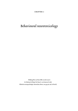 Behavioural neurotoxicology
