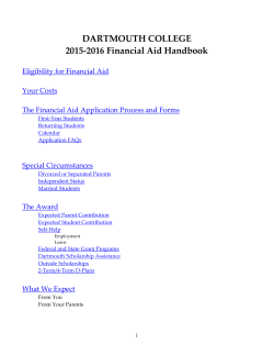 DARTMOUTH COLLEGE 2015-2016 Financial Aid