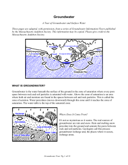Groundwater Information Flyer #1