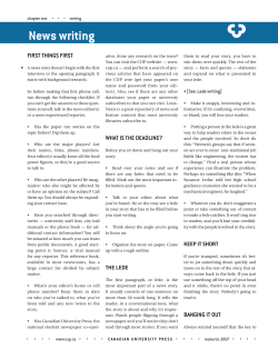 News writing - Canadian University Press