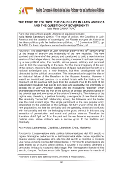 the edge of politics: the caudillos in latin america and