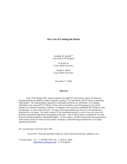 The Cost of Cooking the Books - University of Colorado Boulder