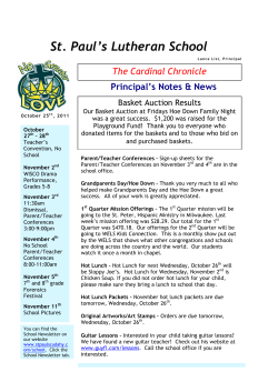 School Newsletter 102511 - St. Paul`s Lutheran Church