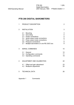PTB 200 DIGITAL BAROMETERS