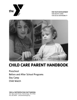 Parent Handbook - YMCA of Metropolitan Chattanooga