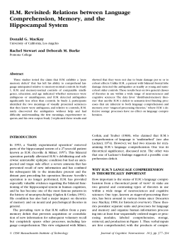 H. M. Revisited: Relations between Language Comprehension