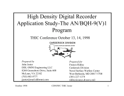 High Density Digital Recorder Application Study-The AN/BQH