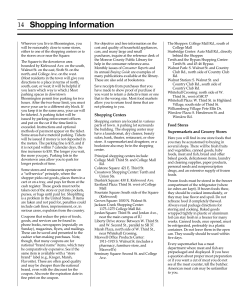 Shopping Information - Indiana University Bloomington