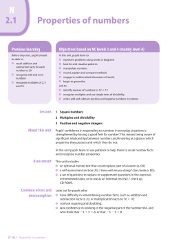Properties of numbers 2.1 - Pearson Schools and FE Colleges