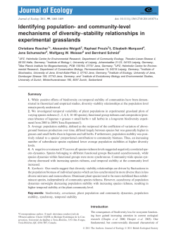 Identifying population and communitylevel mechanisms of