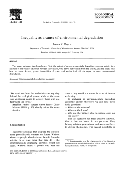Inequality as a cause of environmental degradation