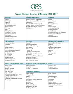 Course Offerings - Oregon Episcopal School