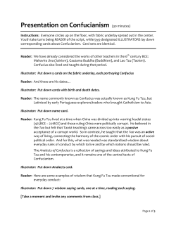 Presentation on Confucianism (30 minutes) - Unity Church