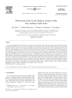 Pulverized rocks in the Mojave section of the San