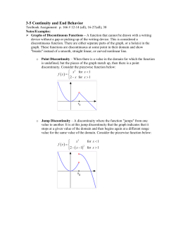 3-5 Continuity and End Behavior