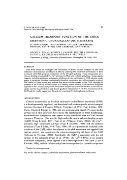 CALCIUM-TRANSPORT FUNCTION OF THE CHICK EMBRYONIC