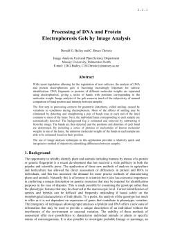 Processing of DNA and Protein Electrophoresis Gels by Image