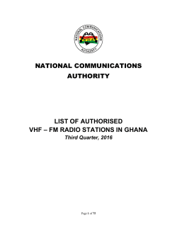 Authorised FM Stations - 3rd Quarter 2016