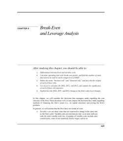 CHAPTER 6: Break-Even and Leverage Analysis
