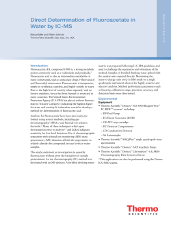 AN 276: Direct Determination of Fluoroacetate in Water by IC-MS