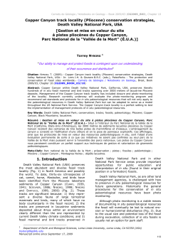 Copper Canyon track locality (Pliocene) conservation