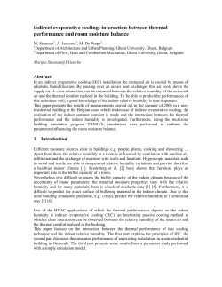 indirect evaporative cooling: interaction between thermal