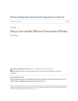 Piracy Laws and the Effective Prosecution of Pirates