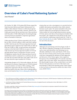 Overview of Cuba`s Food Rationing System - EDIS