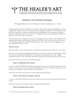 STUDENT 3-QUESTION JOURNAL 2013