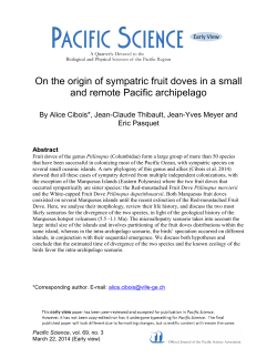 On the origin of sympatric fruit doves in a small and remote Pacific
