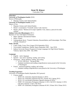 CV  - Spanish and Portuguese Studies