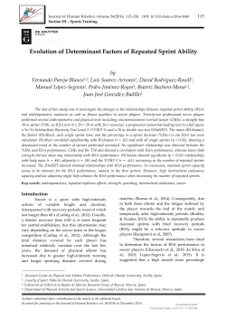 Evolution of Determinant Factors of Repeated Sprint Ability