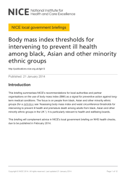 Body mass index thresholds for intervening to prevent ill