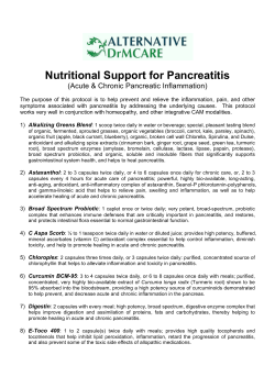 Nutritional Support for Pancreatitis