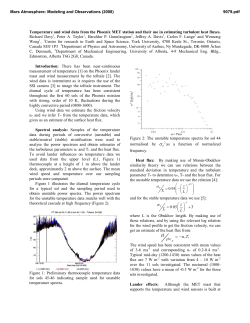 Temperature and wind data from the Phoenix MET station and their