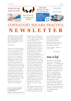 CSP Newsletter FINAL - The Connaught Square Practice