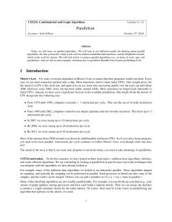 Parallelism 1 Introduction